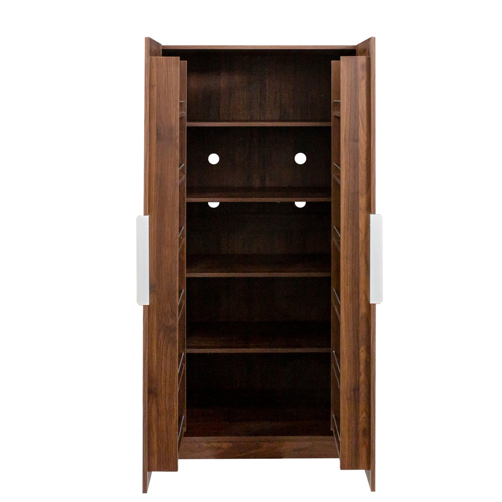 62.99in Kitchen Pantry Cabinet, Walnut  Freestanding Buffet Cupboards Sideboard with Doors &  Shelves, Kitchen Pantry Storage Cabinet for Kitchen, Living Room and Dinning Room - Grand Goldman Shop