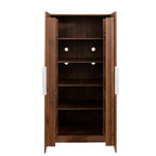 62.99in Kitchen Pantry Cabinet, Walnut  Freestanding Buffet Cupboards Sideboard with Doors &  Shelves, Kitchen Pantry Storage Cabinet for Kitchen, Living Room and Dinning Room - Grand Goldman Shop