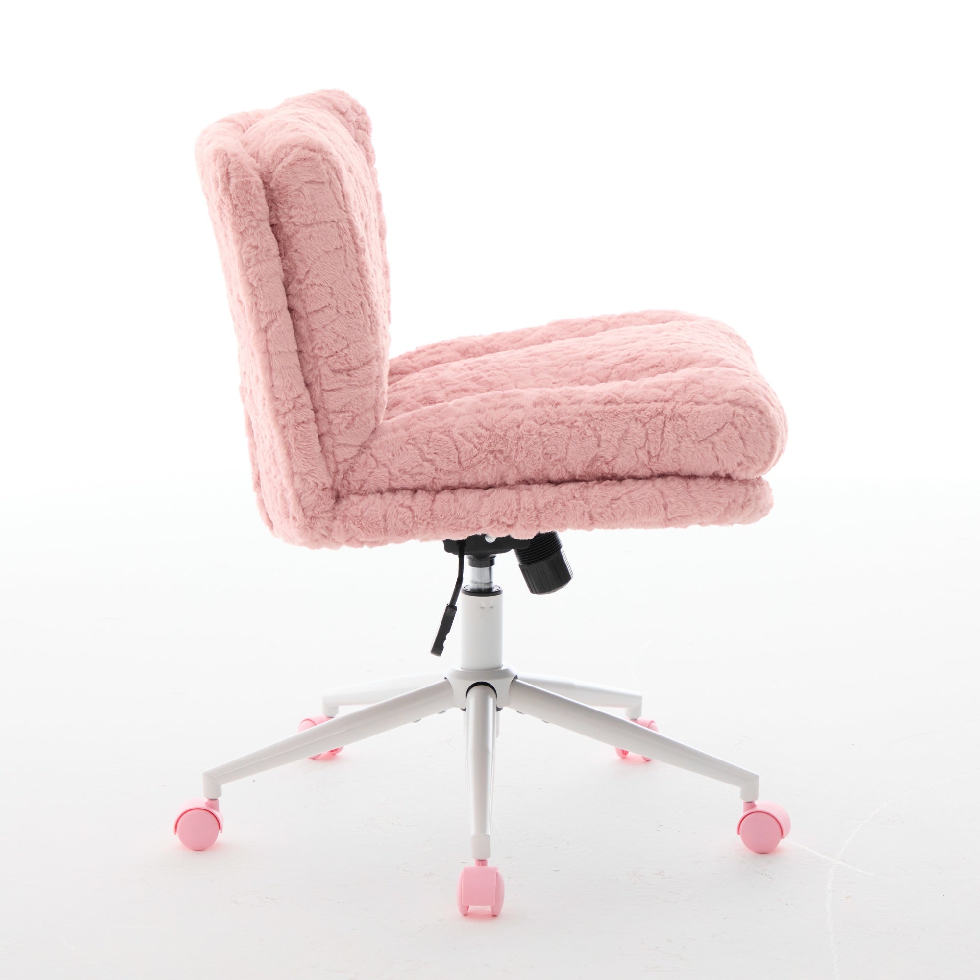 W26.4 inch Wider seat Office Chair,Artificial rabbit hair Home Office Chair with Metal Base,Adjustable Desk Chair Swivel Offi