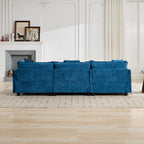 Cloud Sofa two Seats (the cushion on the armrest not included), Modern Sectional Couch, for Apartment, Comfy Double Layer Upholstered Seat Cushion, Breathable Chenille Fabric, Blue,SW504ABL - Grand Goldman Shop