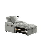 3-in-1 Sofa Bed, Convertible Sleeper Chair Sofa Bed Adjustable Pull Out Sleeper Chair Bed Multi-Pockets Folding Sofa Bed for Living Room Bedroom Small Space (Grey) - Grand Goldman Shop