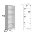 Vinton 4-Tier Bookcase with Modern Storage for Books and Decor, White | Premium Home Decor - Grand Goldman