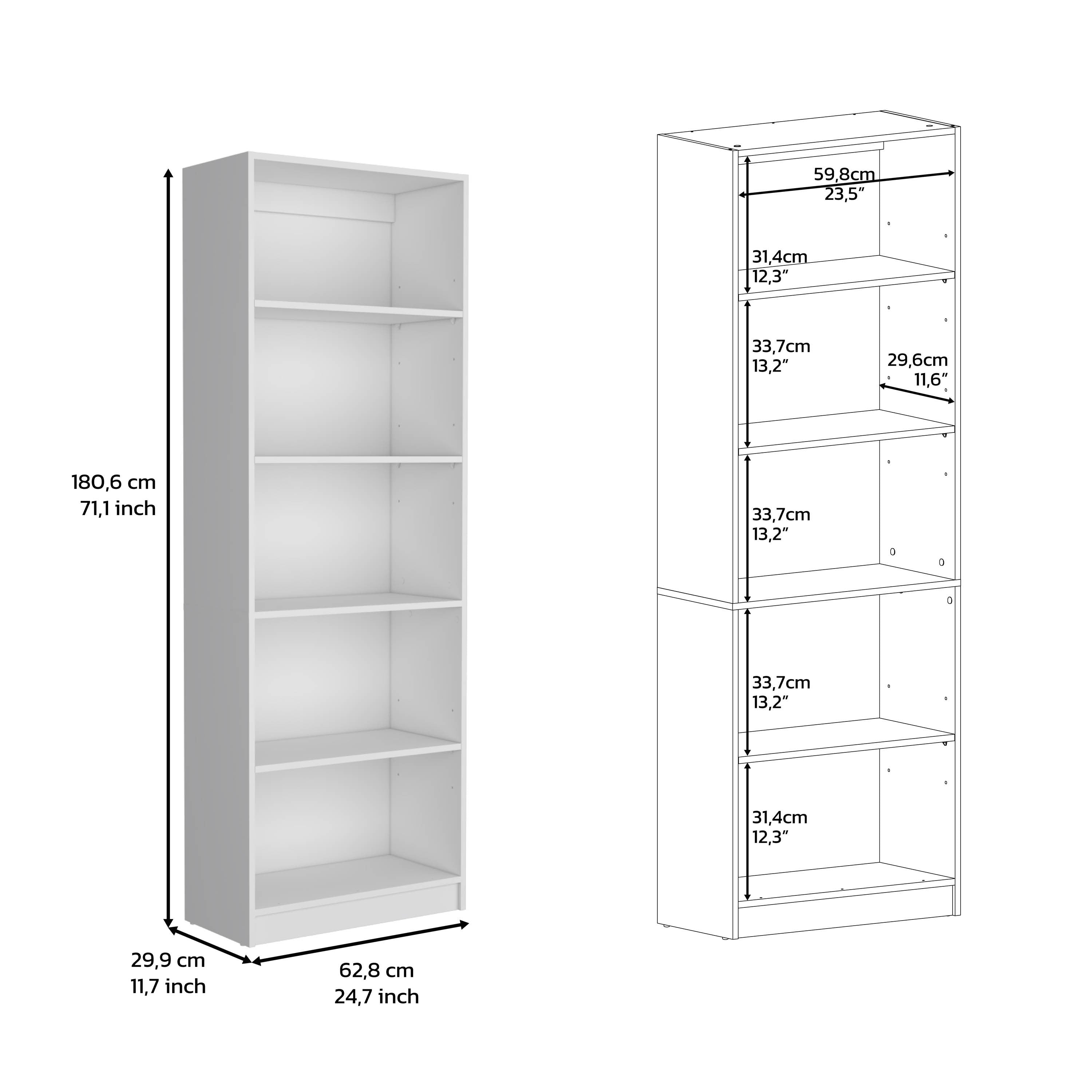 Vinton 4-Tier Bookcase with Modern Storage for Books and Decor, White | Premium Home Decor - Grand Goldman
