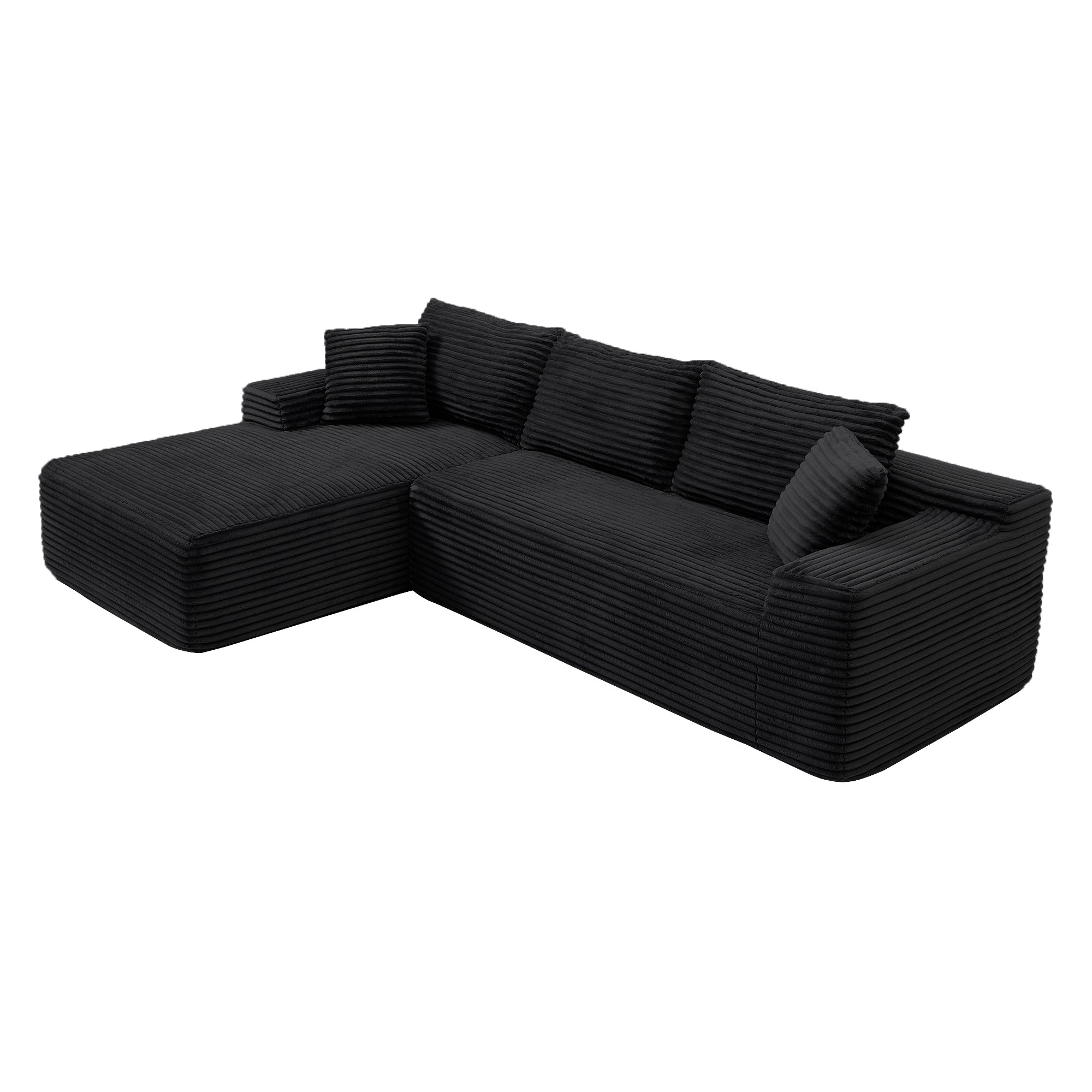105'' Modular Sectional Sofa, Cloud Sectional Couch with Deep Seat, Modern Modular L-Shape Sofa Couch with Chaise,Upholstered Couches for Living Room Bedroom,No Assembly, (BLACK) - Grand Goldman Shop