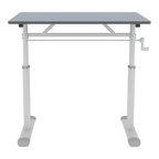 Adjustable Study Desk for Kids and Adults, Height-Adjustable Home Office Desk, White Frame with Gray Tabletop, 60cm x 80cm Co