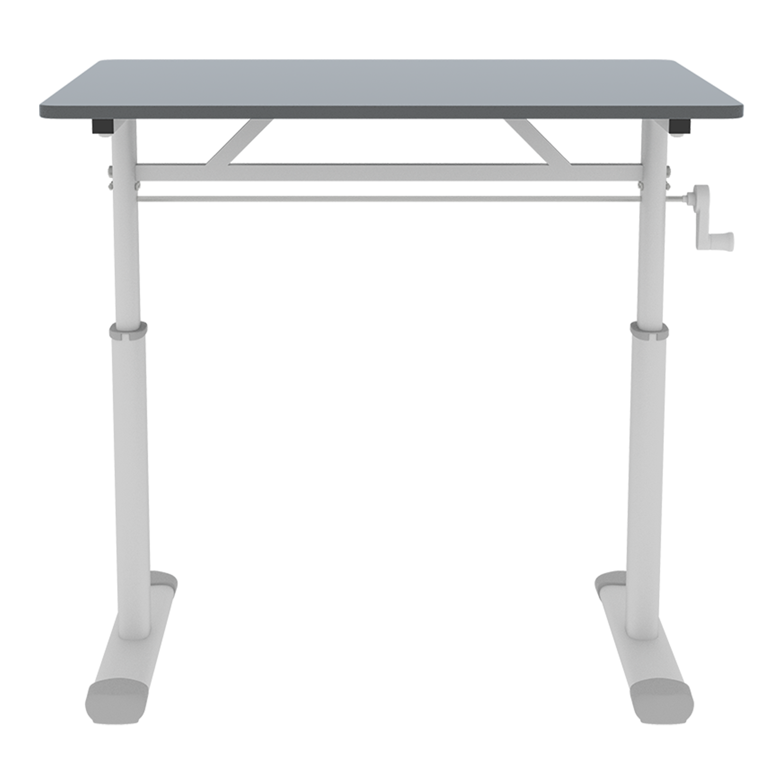 Adjustable Study Desk for Kids and Adults, Height-Adjustable Home Office Desk, White Frame with Gray Tabletop, 60cm x 80cm Co