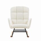 Cream White Teddy Rocking Armchair - Grand Goldman Shop