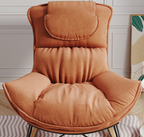 Leisure sofa single rocking chair, light luxury sofa chair, balcony leisure area single chair, comfortable and breathable characteristic chair, detachable and washable seat cushion (Color: Brown) - Grand Goldman Shop