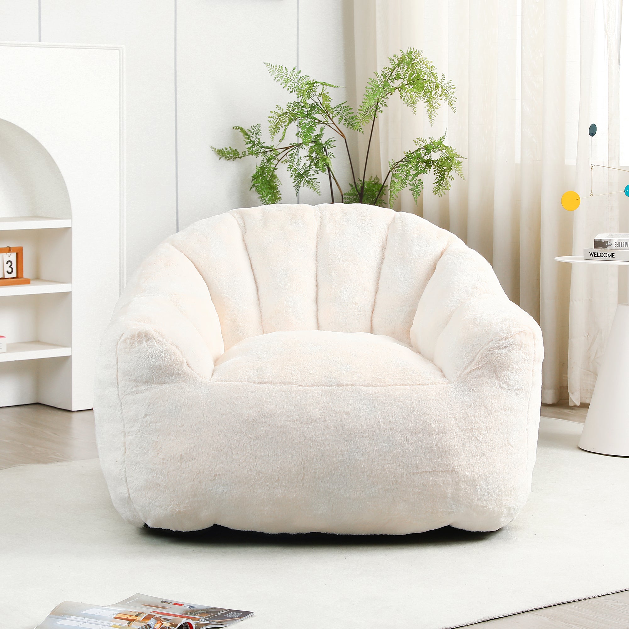 Beanbag Chair, Beanbag Sofa Chair with Armrests Stuffed High-Density Foam, Lazy Sofa Comfy Chairs Beanbag Chair for Adults in Living Room, Bedroom Reading - Grand Goldman Shop