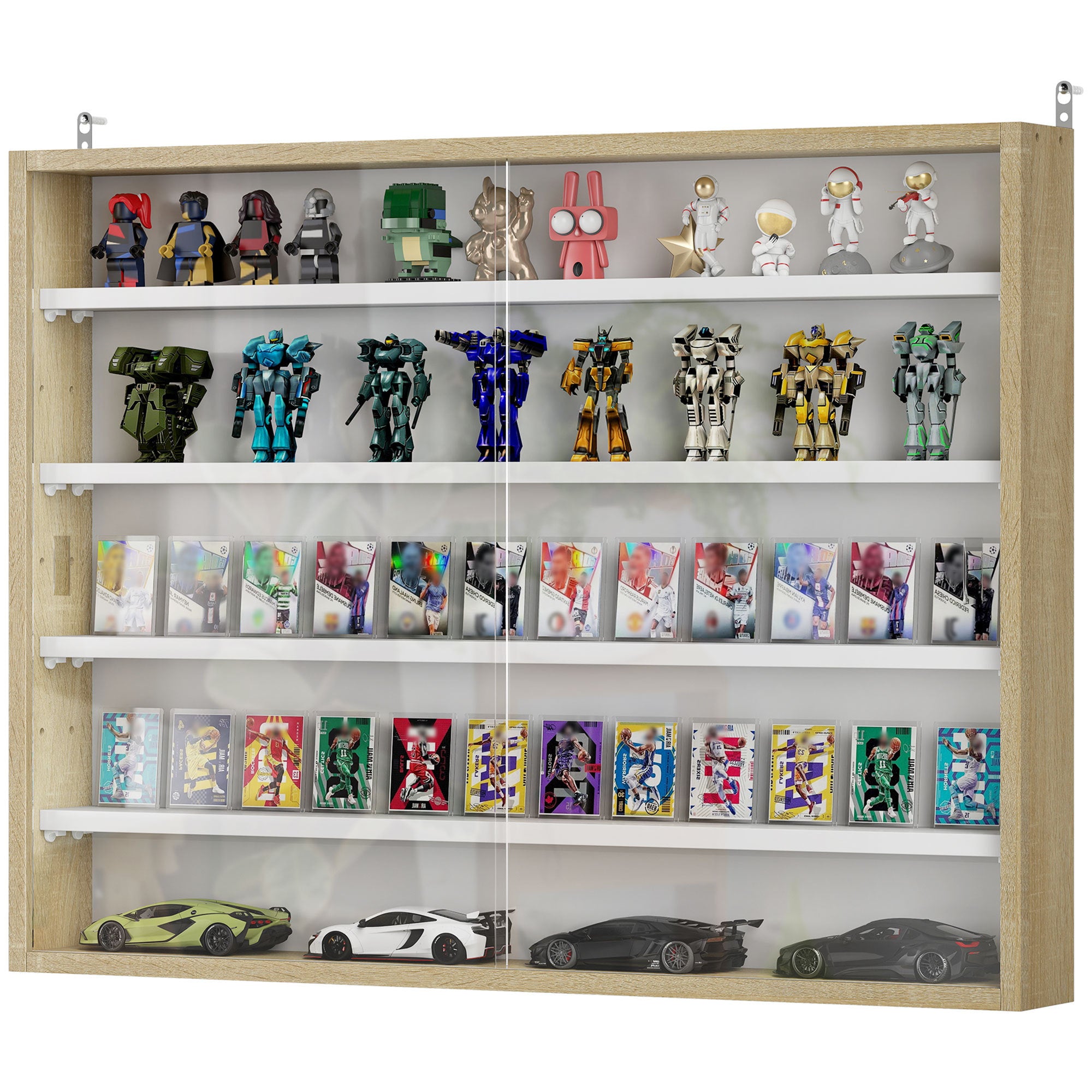 5-Tier Wall-Mounted Display Case Display Cabinet - Grand Goldman Shop