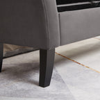51.5' Bed Bench with Storage Grey Velvet - Grand Goldman Shop
