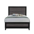SOLUTO Urban Farmhouse King Bedroom Set Dark Gray and Black Solid Wood MDF - Grand Goldman Shop