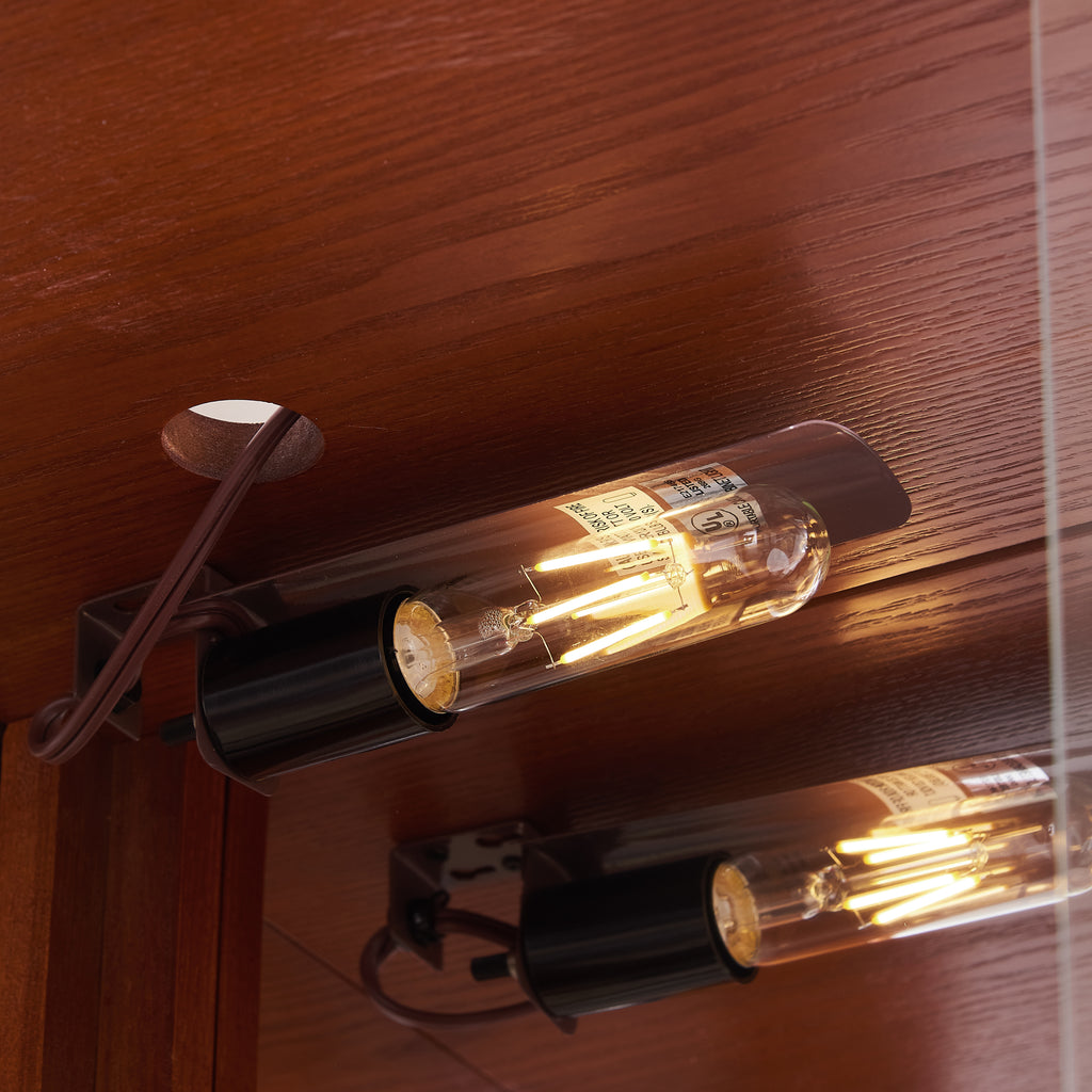 Glass Cabinet Lighted Corner Cabinet Corner Display Curio Cabinet, Glass Display With Light(Included)Bar Cabinet,Wine Cabinet with Adjustable Glass Shelves Carved Decoration OAK Light(Included) - Grand Goldman Shop