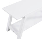 Elyz Solid Wood Bench with Shelf, 36.10-Inch Long, White - Grand Goldman Shop