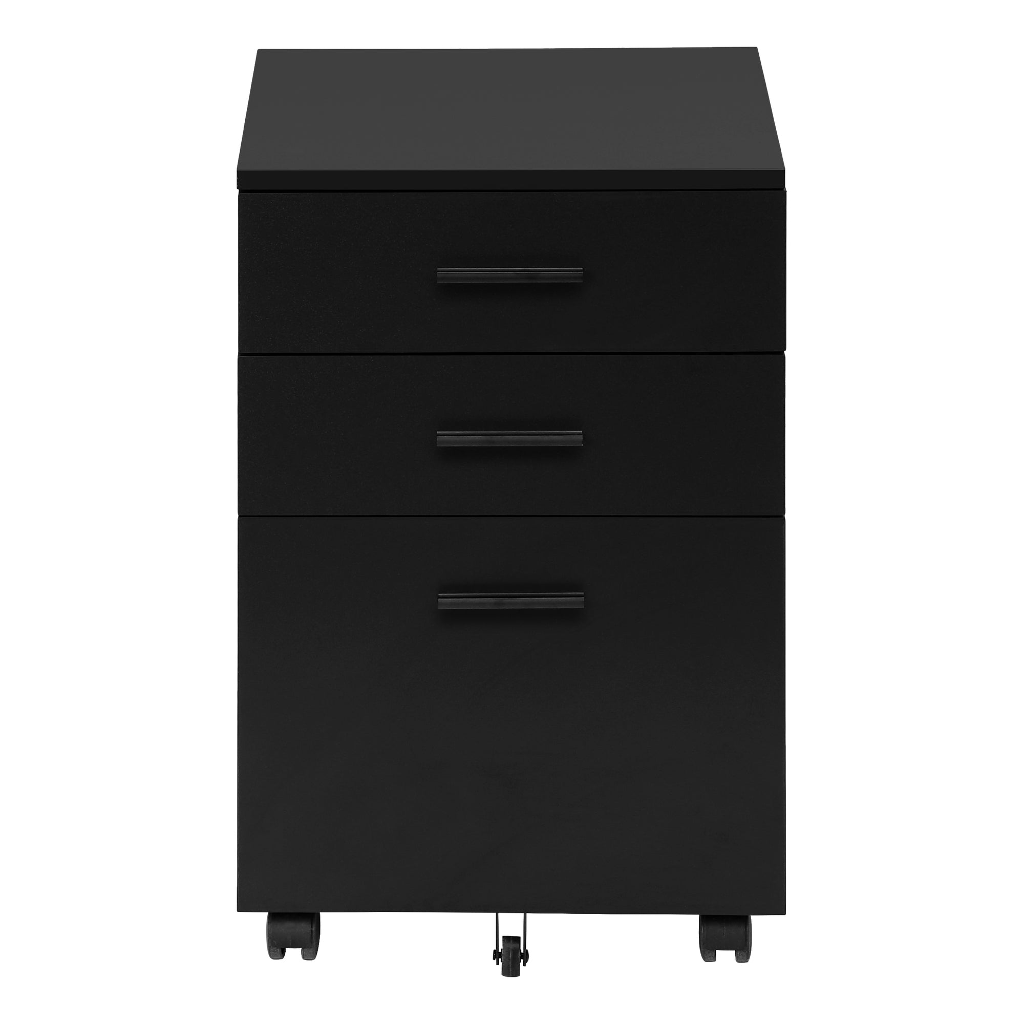 File Cabinet, Rolling Mobile, Storage Drawers, Printer Stand, Office, Work, Black Laminate, Contemporary, Modern | Premium Ho