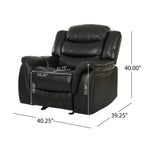 Classic Design Black Berry PU Upholstery Glider Recliner Chair with Spacious Comfort and Durable Construction - Grand Goldman Shop