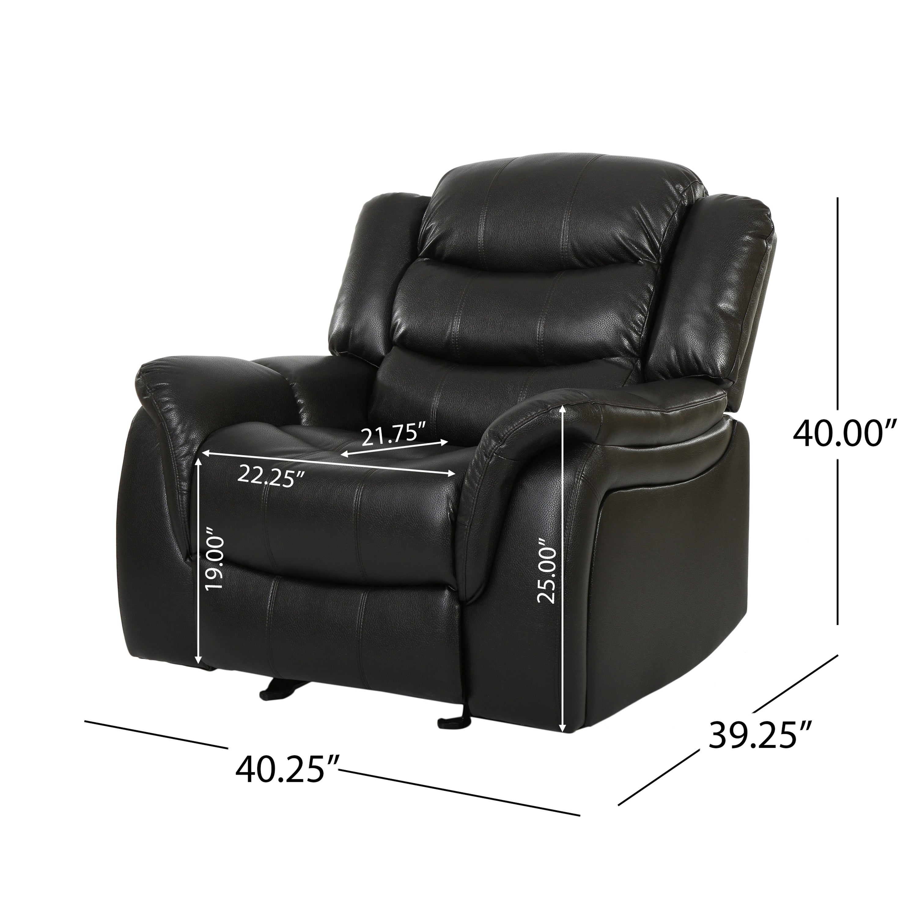 Classic Design Black Berry PU Upholstery Glider Recliner Chair with Spacious Comfort and Durable Construction - Grand Goldman Shop