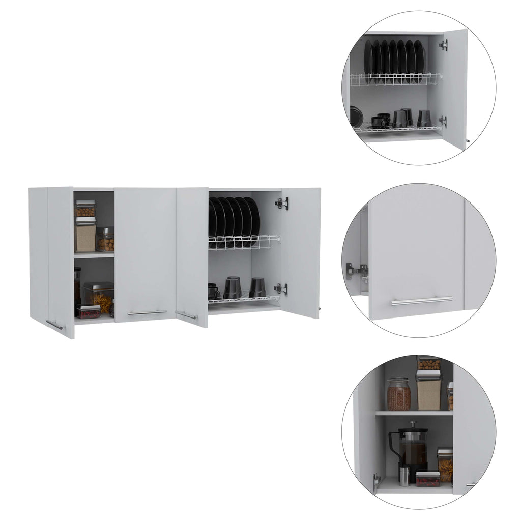 Sitka Wall Cabinet, Two Spacious Divisions, Four Doors - Grand Goldman Shop