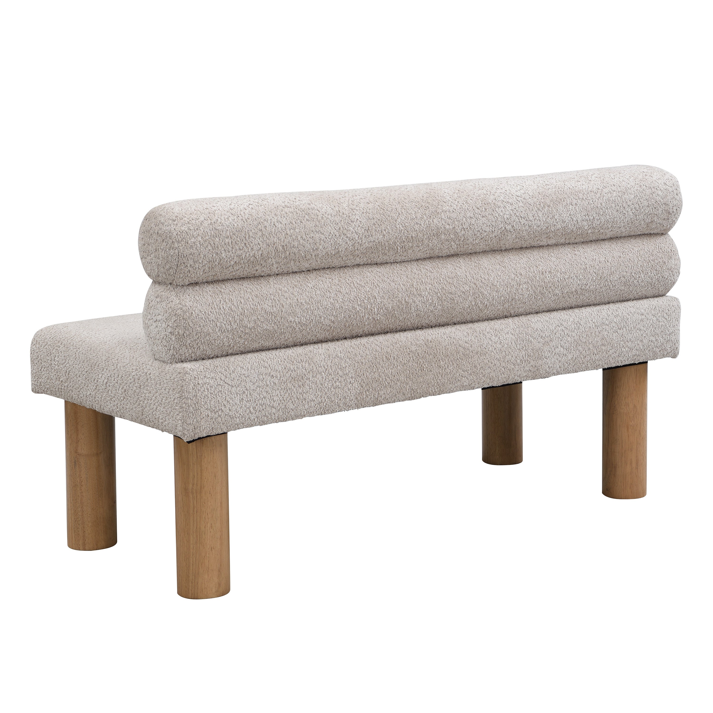 Upholstered Dining Bench, End of Bed, Entryway Bench, Ottoman for Dining Room, Bedroom, Living Room, Rubber Wood Leg 300 LBS Support, Light Grey - Grand Goldman Shop