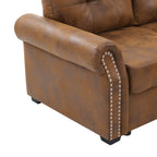 Faux Leather Fabric U-Shape Sectional Sleeper Sofa (Pull-Out Bed) With Storage Chaise - Grand Goldman Shop