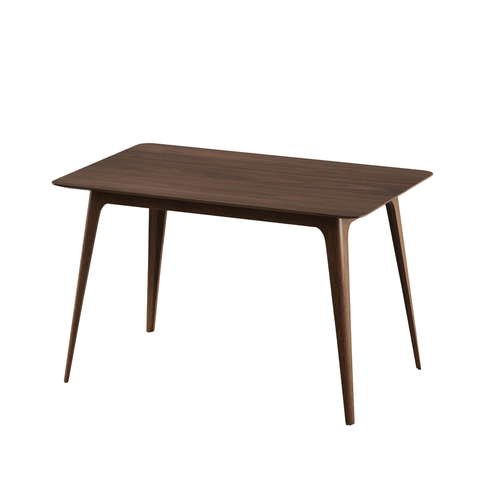Mid-Century Modern Dining Table with Walnut Rubberwood Legs and Faux Wood Top, 47.20' W x 29.50' D x 29.50' H - Grand Goldman Shop