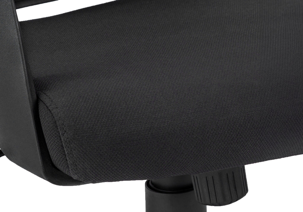 Office Chair, Adjustable Height, Swivel, Ergonomic, Armrests, Computer Desk, Work, Black Fabric, Black Metal, Contemporary, M