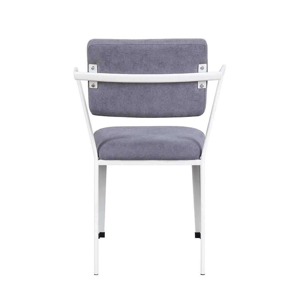 Metal Frame Office Chair with Padded Cushion, Gray and White - Grand Goldman