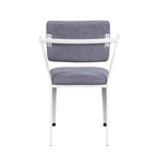 Metal Frame Office Chair with Padded Cushion, Gray and White - Grand Goldman