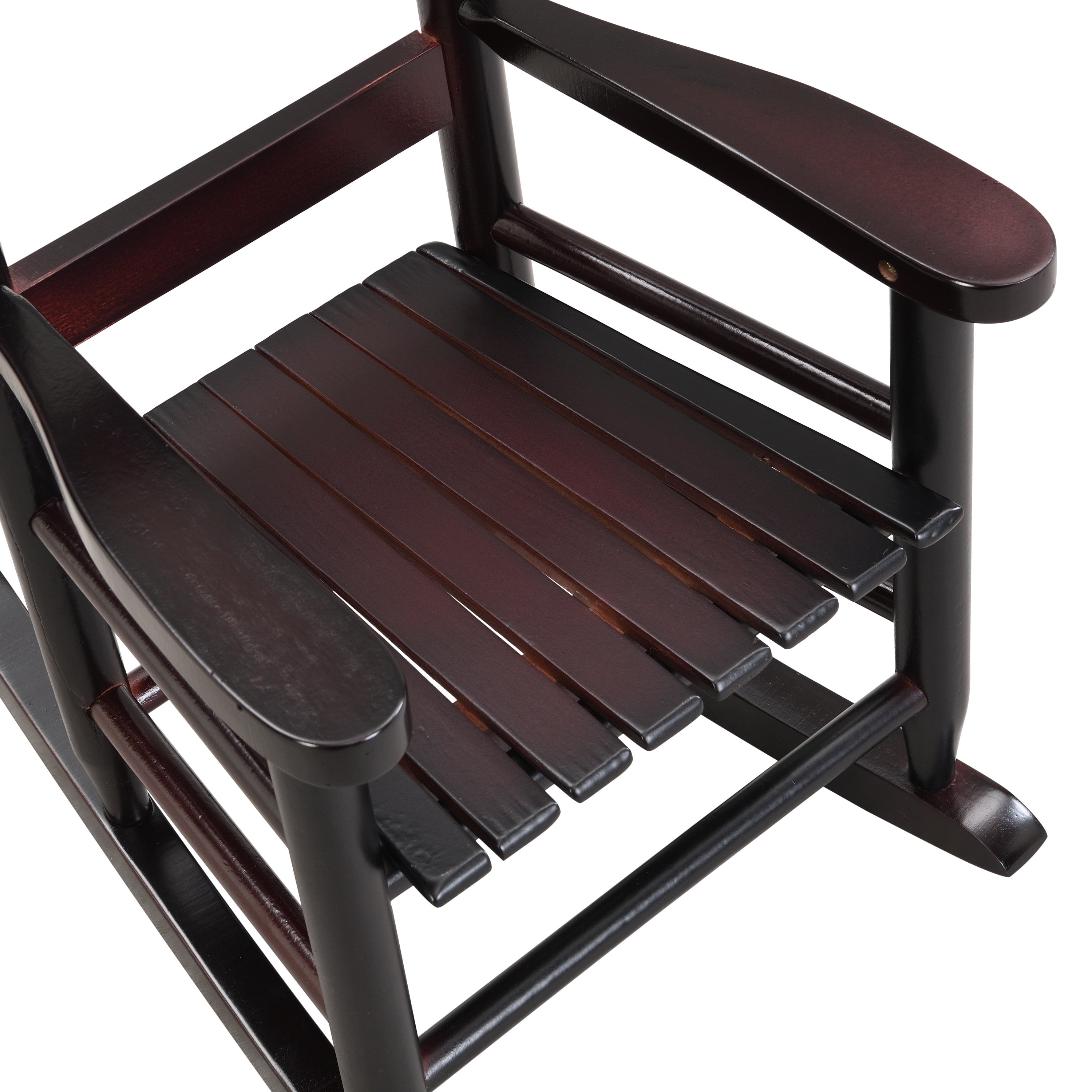 Oak Style Children's Rocking Chair for Indoor or Outdoor - Espresso Populus Wood - 14.17 x 18.90 x 22.44 inches | Premium Hom