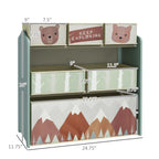 Qaba Toy Organizer with 6 Storage Bins, Kids Storage Unit for Bedroom, Kids Room, 25' x 12' x 26', Green - Grand Goldman