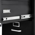 Stylish 4 Drawer File Cabinet with Lock, Metal Vertical Filing Storage Cabinets for Home Office, Heavy-Duty Cabinet with Deta