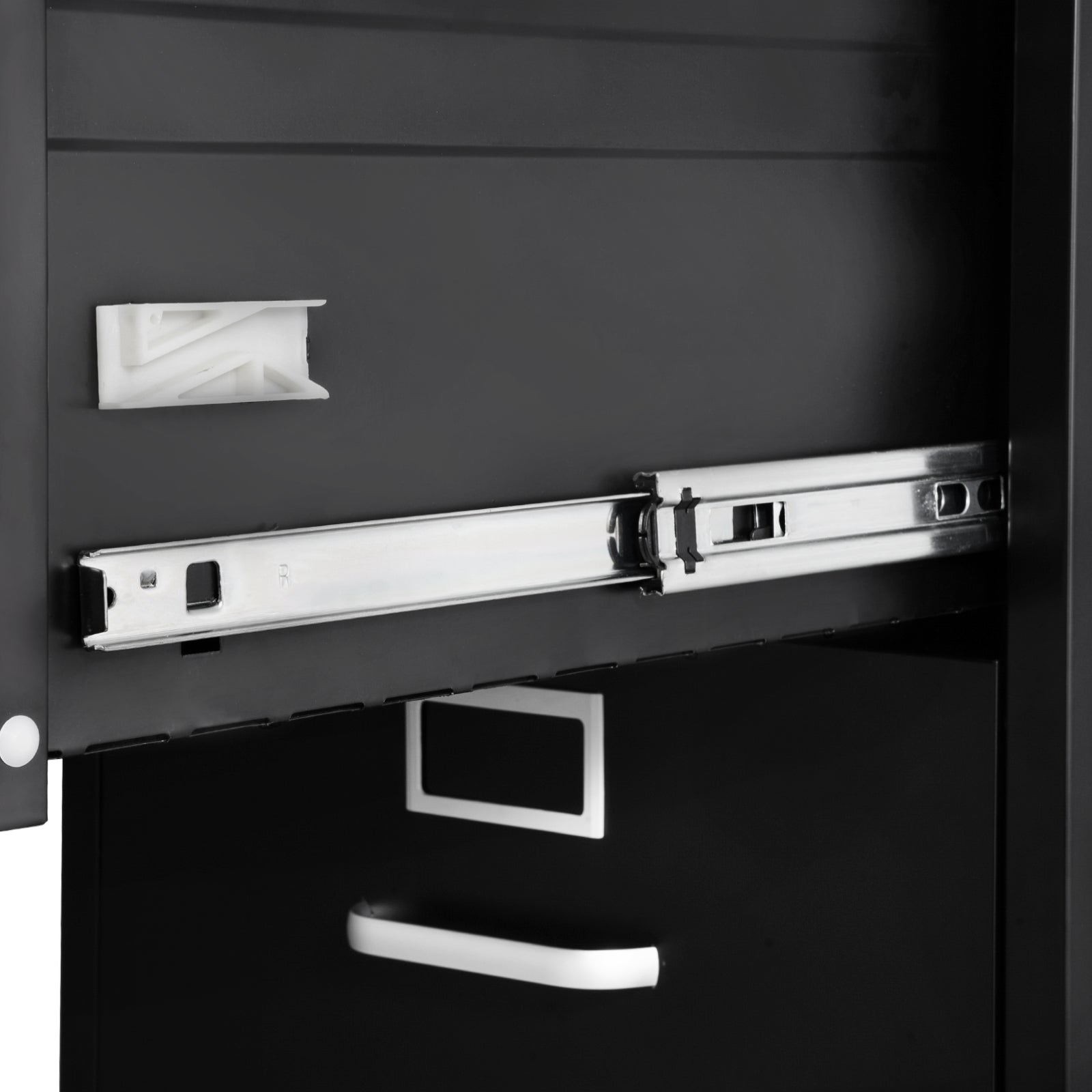 Stylish 4 Drawer File Cabinet with Lock, Metal Vertical Filing Storage Cabinets for Home Office, Heavy-Duty Cabinet with Deta