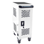 Stylish 16 Bay Mobile School Charging Cart Station for Chromebook, Tablet and Laptop Computer with Power Strip Included - Whi