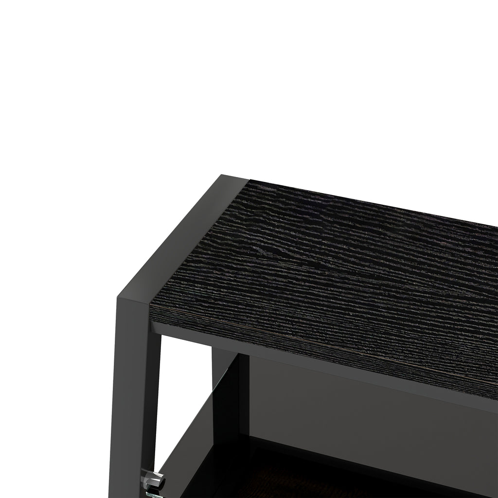 Wooden Storage TV Stand Black Tempered Glass Height Adjustable Universal Swivel Entertainment Center With Mount TV Stand,black - Grand Goldman Shop