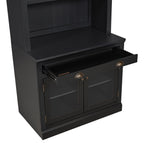 83.4'Tall Bookshelf with 3 pieces LED Lighting, Modern Bookcase with 2 Glass Doors and 1 Drawer,Storage Bookcase with Open Sh