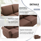 Orisfur Pull Out Sofa Bed Loveseat Sleeper with Twin Size Memory Mattress, USB Ports, Brown Linen, 57.9' - Grand Goldman Shop