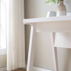 Home office writing desk Ground outlet USB-A ports finished on the back Wooden leg frame - Grand Goldman