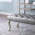 Decor Maxem Tufted FabricUpholstered Bench with Nailhead Trim - Grand Goldman Shop