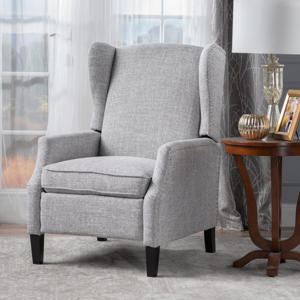 Westeros Wing Back Fabric Upholstered Recliner - Grand Goldman Shop