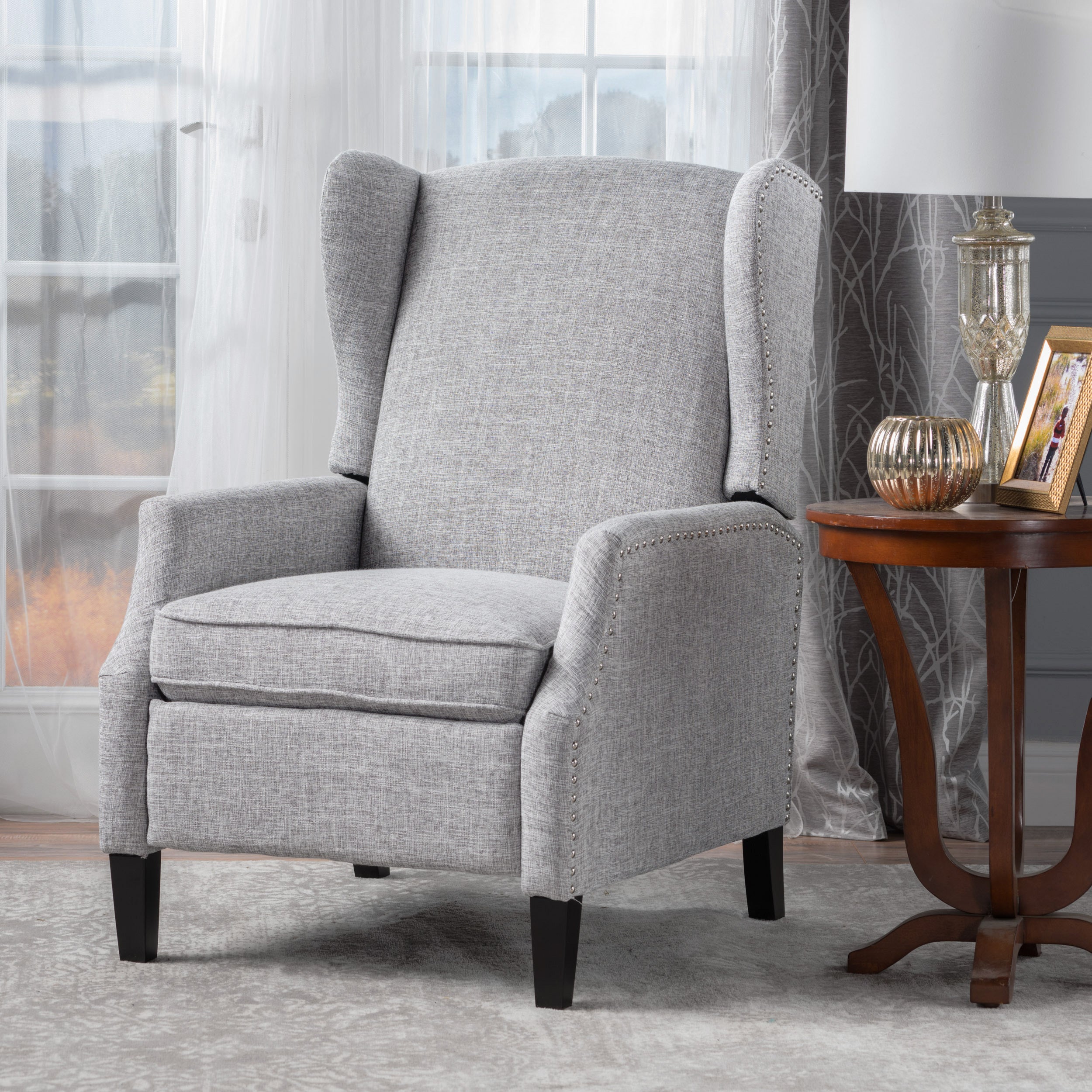 Westeros Wing Back Fabric Upholstered Recliner - Grand Goldman Shop