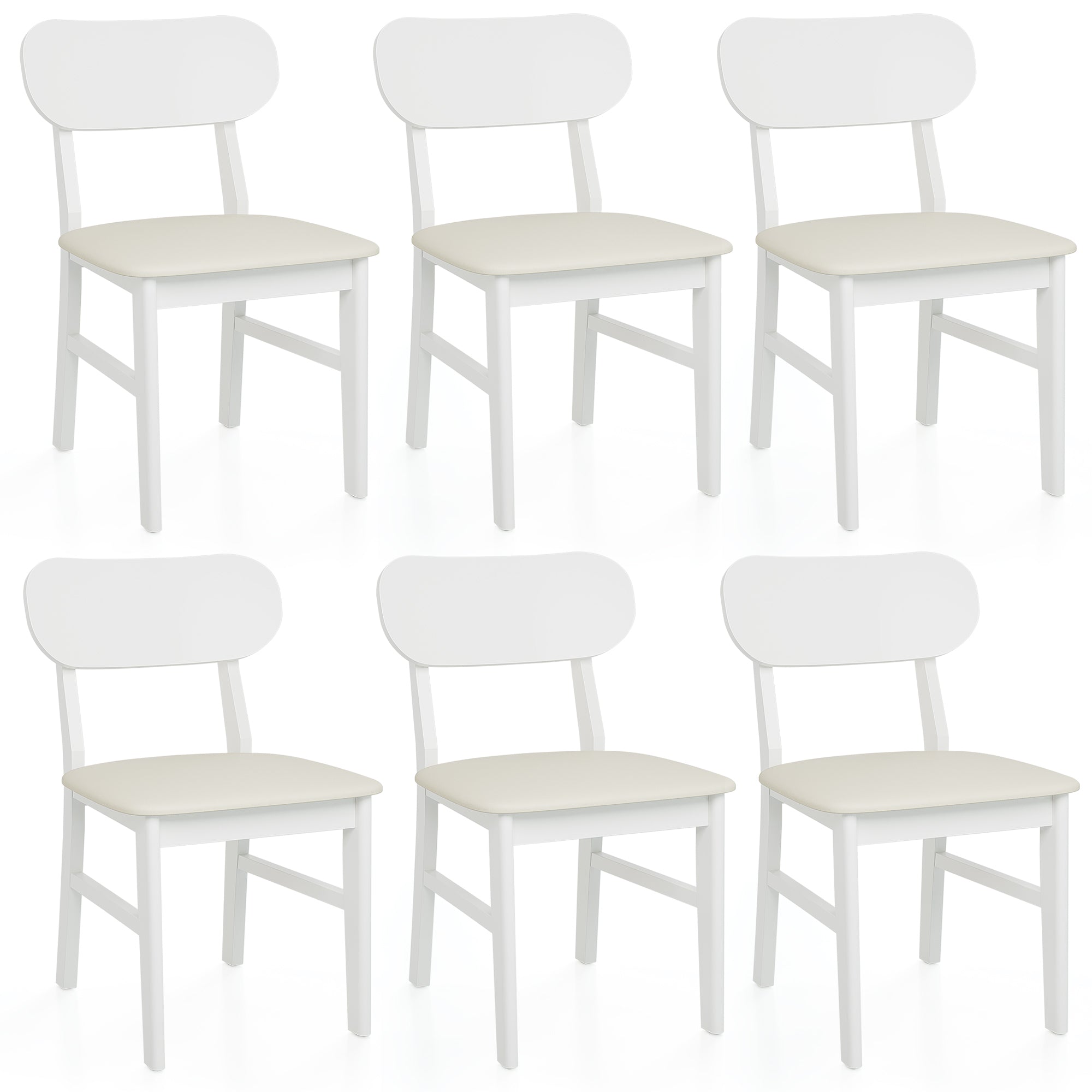 Farmhouse Dining Chairs Set of 2, Modern Faux Leather Upholstered Kitchen&Dining Room Chairs, Side Seating for Kitchen, Dinin