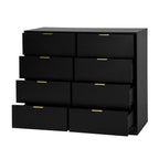 8 Drawers Dresser for Bedroom, Wood Bedroom Dresser Modern Drawer Chest, 8 Chest of Drawer, Tall Dresser for Closet, Dressers Organizer for Living Room, Closet, Hallway Black - Grand Goldman Shop