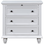 U_STYLE 27.6'' Painted Nightstand with pull-out tray, Fashion Bedside Cabinet with 3 Drawers, Minimalist Sofa Side Table with rubber legs and Metal handle for Bedroom Sofa Couch Office - Grand Goldman Shop