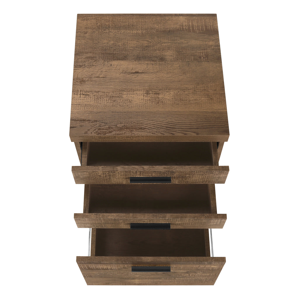 File Cabinet, Rolling Mobile, Storage Drawers, Printer Stand, Office, Work, Brown Laminate, Contemporary, Modern | Premium Ho