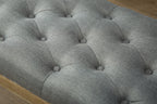 Habit Solid Wood Button Tufted Dining Bench, Grey - Grand Goldman Shop