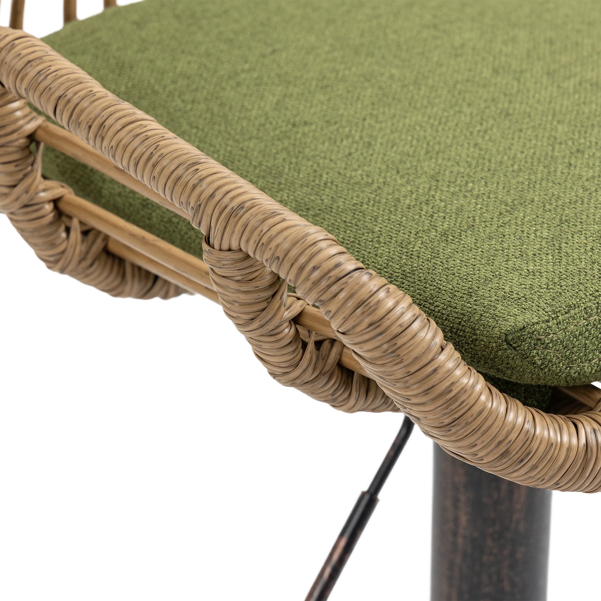 COOLMORE Modern Swivel Bar Stools Set of 2 with Adjustable Height and Footrest in Green Linen - Grand Goldman Shop