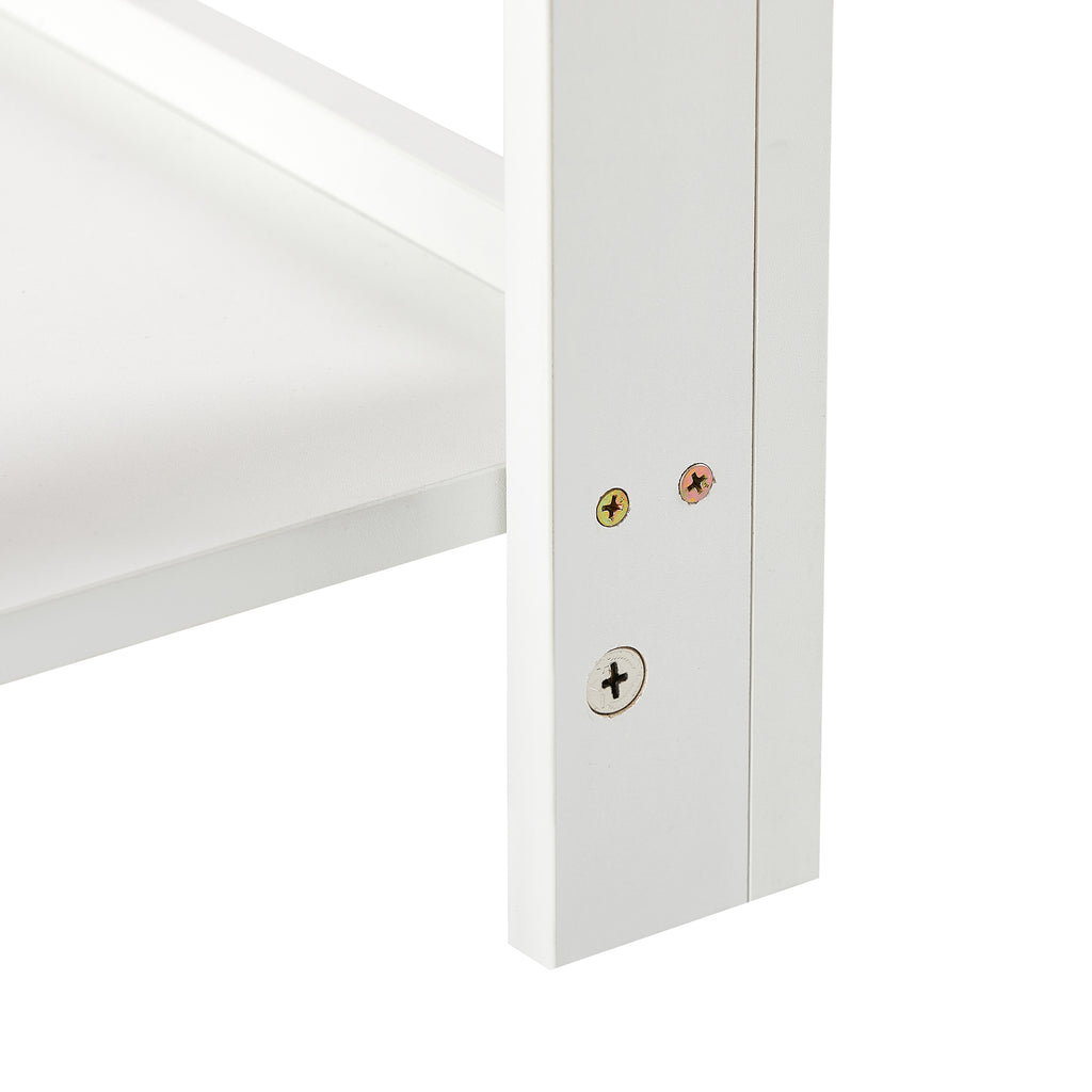 Modern Rattan End Table with Drawer, White MDF and Rattan, 15.75' Square - Grand Goldman Shop