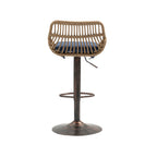 COOLMORE Modern Swivel Bar Stools Set of 2 Adjustable Counter Height Chairs with Footrest Blue Linen - Grand Goldman Shop