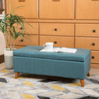 Home Decor, Tufted Ainsley Button Storage Ottoman Bench with Hinged Lid, Ottoman Bench with Storage for Living Room & Bedroom, Solid wood leg - Grand Goldman Shop