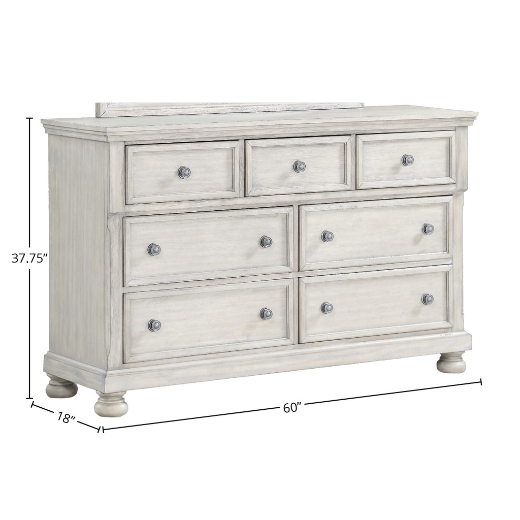 Seven Drawer Dresser Antique Gray - Grand Goldman Shop
